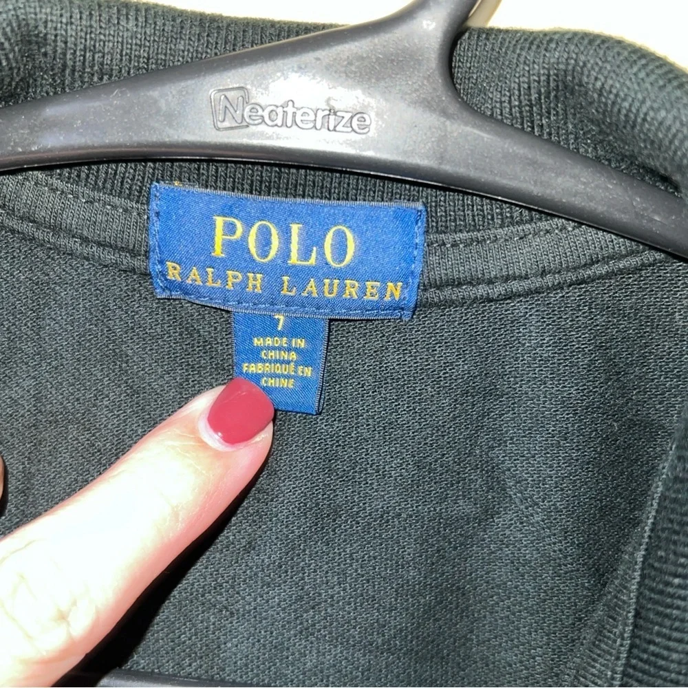 Ralph Lauren Kids Polo Shirt Black Big Red Pony Size 7